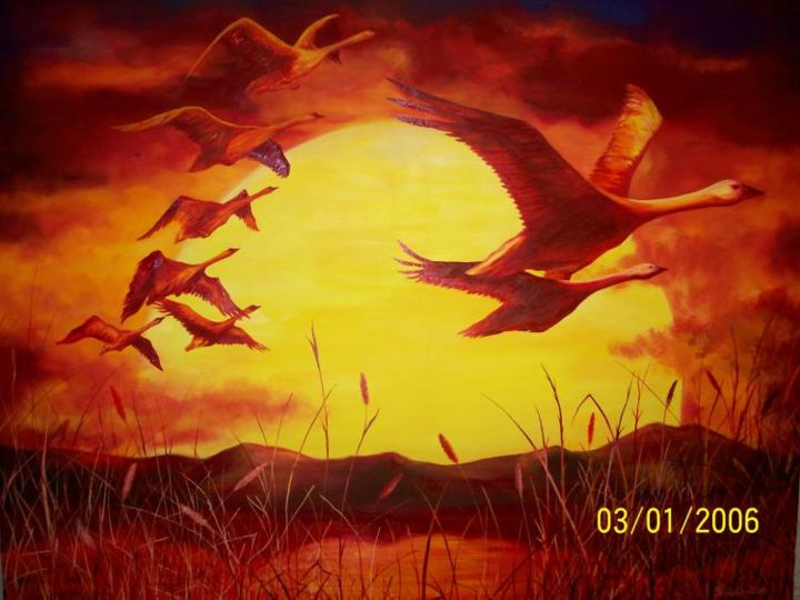 Painting titled "Sunset" by Sava Gabrovski, Original Artwork