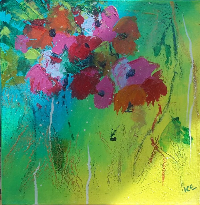 Peinture intitulée "serie flower story" par Gaby Denninger - Burgy - Ice -, Œuvre d'art originale, Acrylique