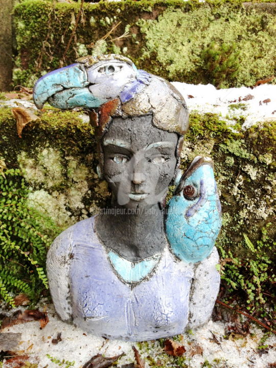 Sculpture titled "A Girl's Phantasy" by Gaby Pühmeyer, Original Artwork, Ceramics
