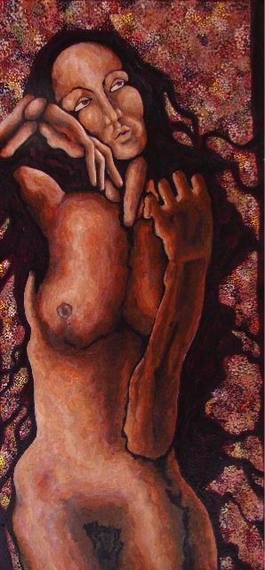 Картина под названием "Unprecised" - Gaby Blumen, Подлинное произведение искусства, Масло