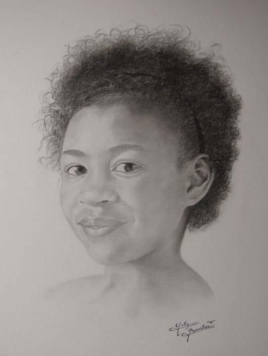 Dessin intitulée "Sandrine" par Gaby Bourlier, Œuvre d'art originale, Graphite