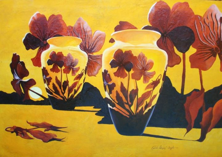 Pintura titulada "paisaje-de-cristal-…" por Gabriela Iñiguez Snyder, Obra de arte original, Otro