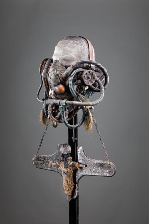 Sculpture intitulée "Gas mask "Doll" type" par Igor Gadreaud (Gad the Brand), Œuvre d'art originale, Plastique