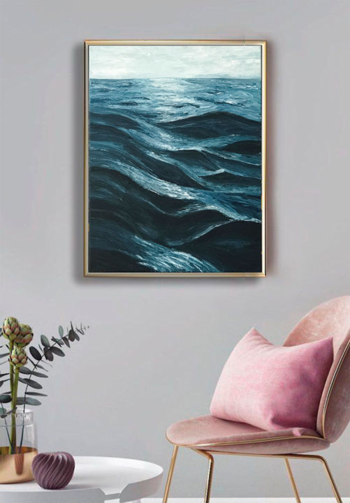 Painting titled "Black Sea" by Sonia Gadz., Original Artwork, Acrylic