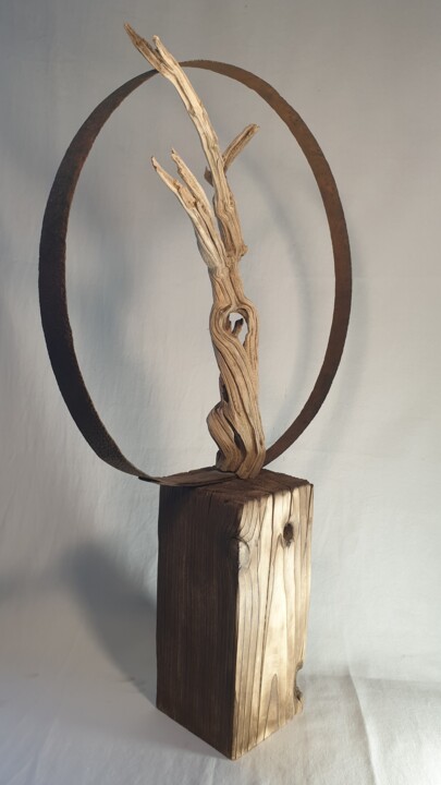 Sculpture titled ""Sénescence"" by Gaël Maryn, Original Artwork, Wood
