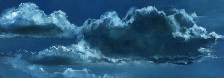 Painting titled "PALETTE NUAGES" by Gaele Flao, Original Artwork, Oil