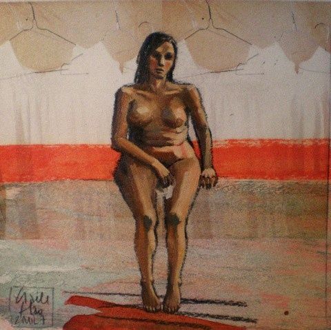 Pintura titulada "Vestiaire 22" por Gaele Flao, Obra de arte original