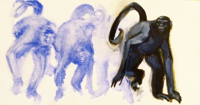 Peinture intitulée "MOVING MONKEY 5" par Gaele Flao, Œuvre d'art originale