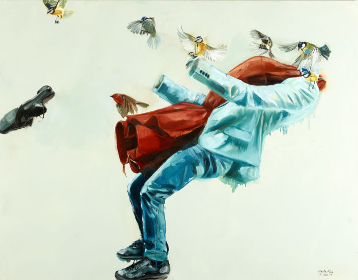 Painting titled "Flying Soul" by Gaele Flao, Original Artwork