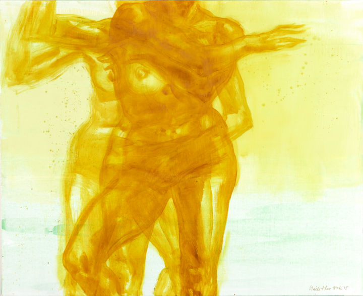 Peinture intitulée "Golden magic Woman" par Gaele Flao, Œuvre d'art originale