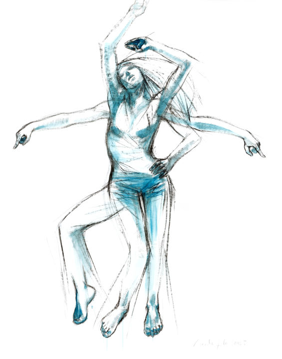 Drawing titled "Dance 3" by Gaele Flao, Original Artwork