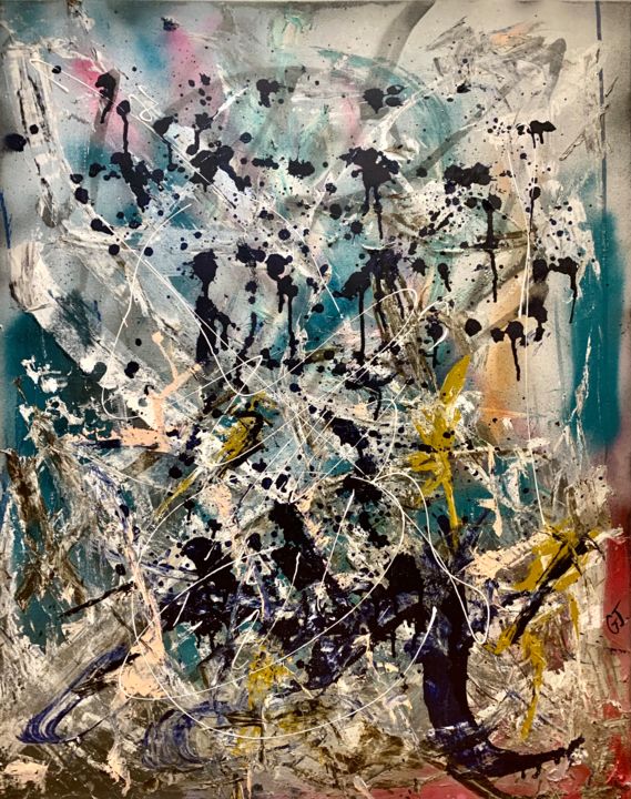Peinture intitulée "N8" par Gaël Ji, Œuvre d'art originale, Bombe aérosol