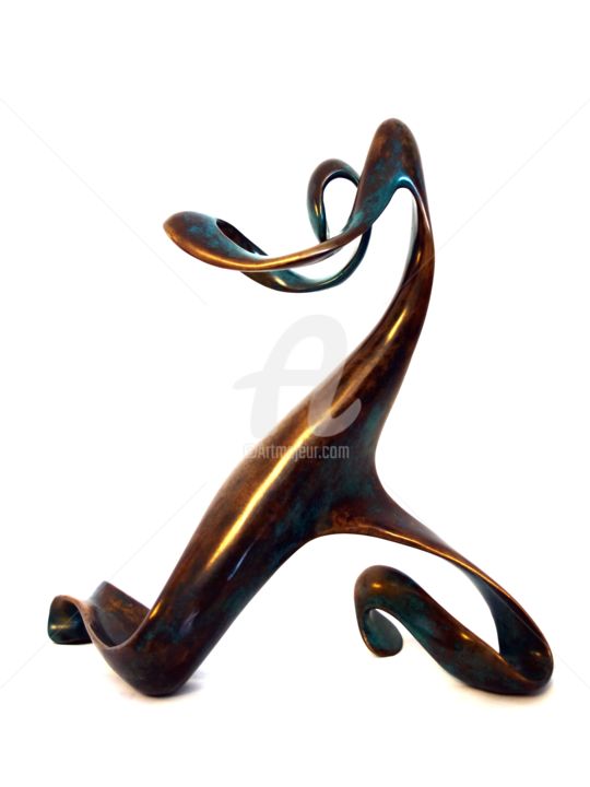 Sculpture titled "Danseuse agenouillé…" by Gaël Rouxeville, Original Artwork, Metals