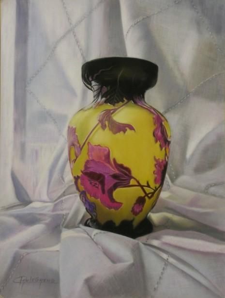 Painting titled "vase Galle" by Gaeng, Original Artwork