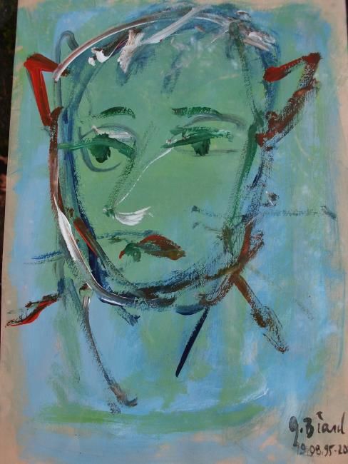 Painting titled "Antiportrait" by Gaëtan Biard, Original Artwork