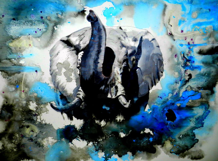 Peinture intitulée "Elephant" par Gaetan Desterbecq, Œuvre d'art originale