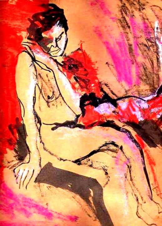 Painting titled "rosario" by Oscar Gagliano, Original Artwork, Ink