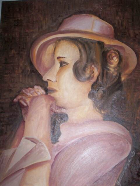 Painting titled "Ritratto di donna" by Gaia Lacagnina, Original Artwork