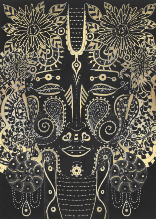 "BLACK&GOLD 1" başlıklı Dijital Sanat Gaia Makh tarafından, Orijinal sanat, Akrilik