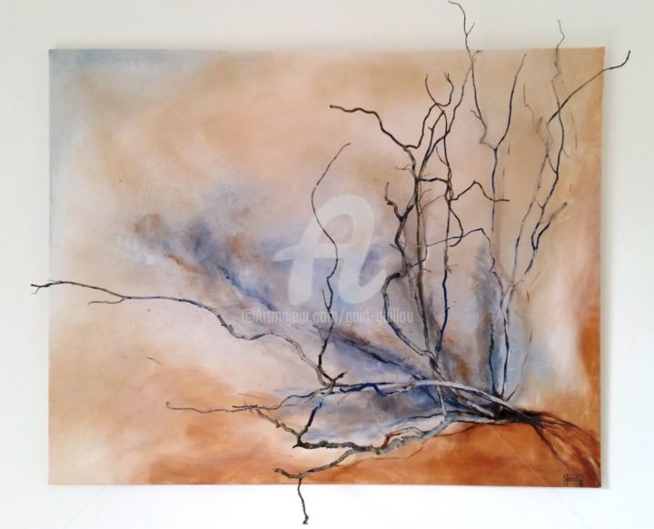 Painting titled "Branches" by Gaïdg, Original Artwork, Acrylic Mounted on Wood Stretcher frame