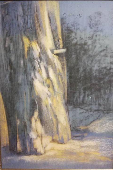 Painting titled "Bois magique" by Elmars Gaigalnieks, Original Art, Pastel Mounted on Cardboard
