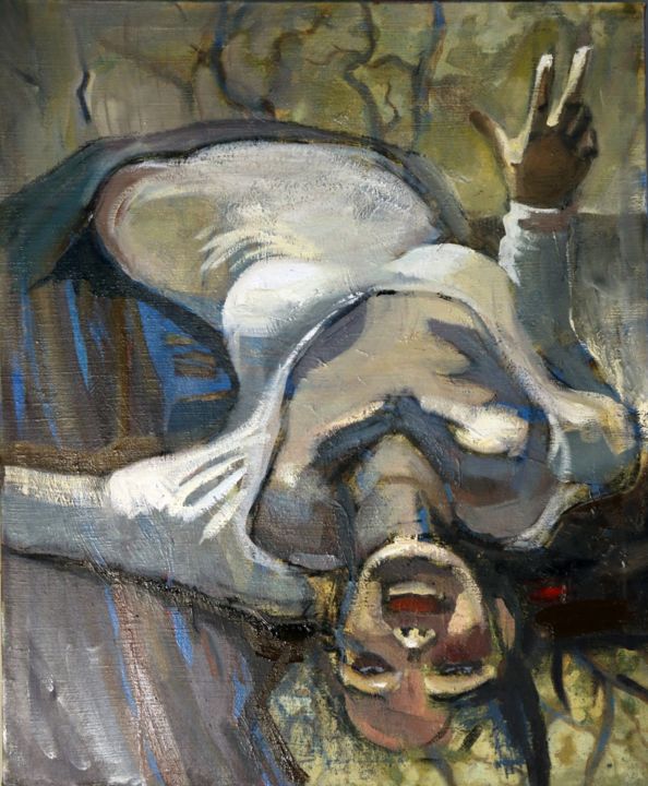 Schilderij getiteld "Femme rêveuse" door Elmars Gaigalnieks, Origineel Kunstwerk, Olie Gemonteerd op Houten paneel
