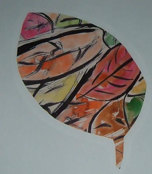 Painting titled "leaves" by Gail Fletcher, Original Art,