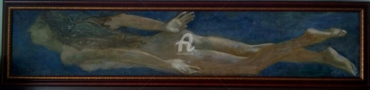 Schilderij getiteld "Swimgirl" door Gaivoronskii Andrei, Origineel Kunstwerk, Olie