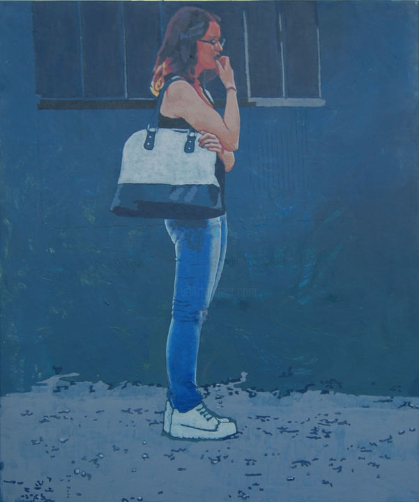 Painting titled "Student" by Galab Galabov, Original Artwork, Acrylic