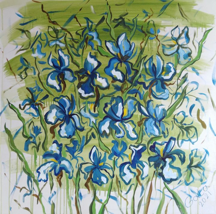 "Flowers of the Gree…" başlıklı Tablo Galina Zulkarniaeva tarafından, Orijinal sanat, Akrilik