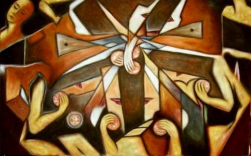 Painting titled "Redemtion" by Javier Galan, Original Art,