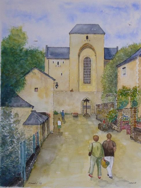 Painting titled "Abbaye de Saint-Ama…" by Jeangal, Original Artwork