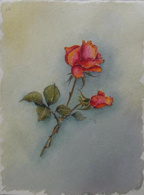 Painting titled "Roses" by Jeangal, Original Artwork