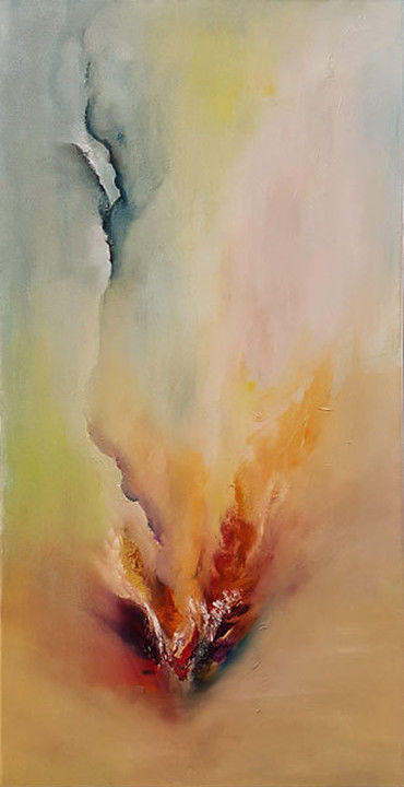 Painting titled "Breath of Fire" by Galawij, Original Artwork, Oil