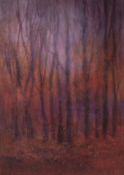 Картина под названием "Autumn" - Galina Bayda, Подлинное произведение искусства, Акрил Установлен на Деревянная рама для нос…