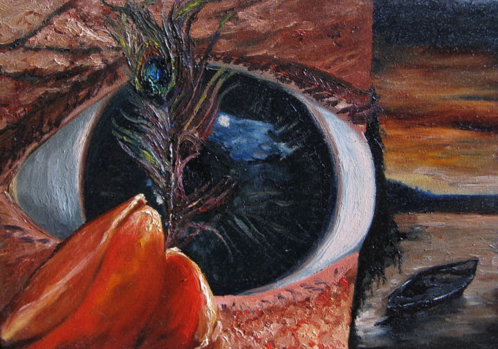 Картина под названием "Гипноз" - Наталья Тимашова, Подлинное произведение искусства, Масло