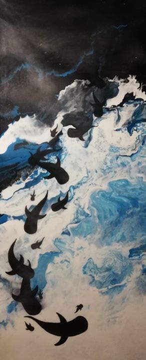 Pintura titulada "Okyanus" por Galeri Bizon, Obra de arte original, Acrílico
