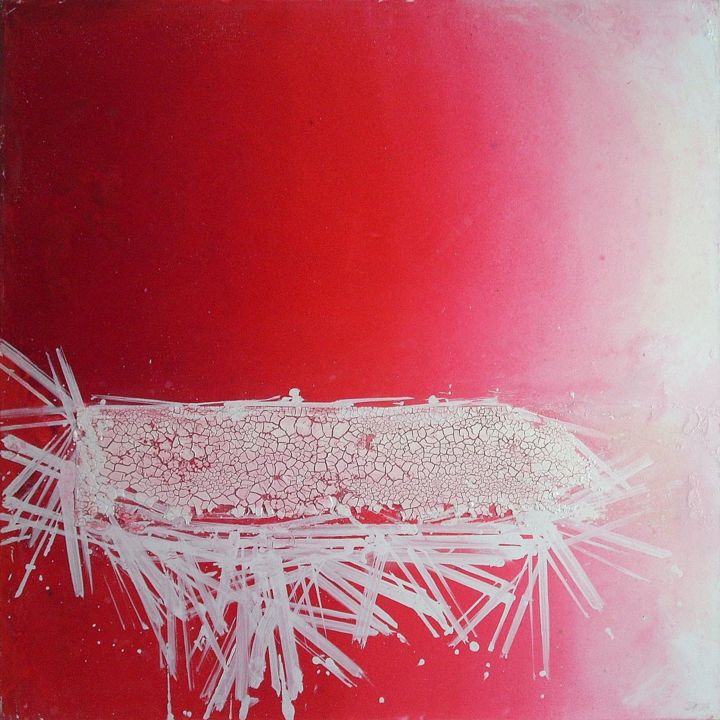 Painting titled "Composición - rojo" by Javier Vázquez, Original Artwork, Acrylic