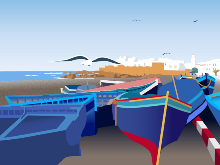 Arts numériques intitulée "Essaouira" par Galerie Kawak, Œuvre d'art originale, Travail numérique 2D