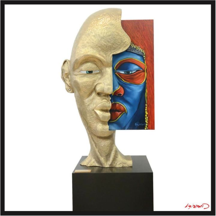 Sculpture intitulée "La grande tête" par Thierry Ligismond, Œuvre d'art originale