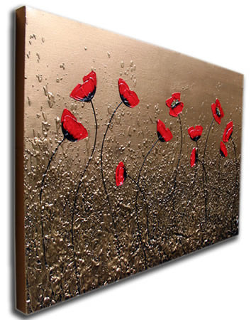 Malarstwo zatytułowany „Vibrant Poppies” autorstwa Zineb Ait Addi, Oryginalna praca, Olej