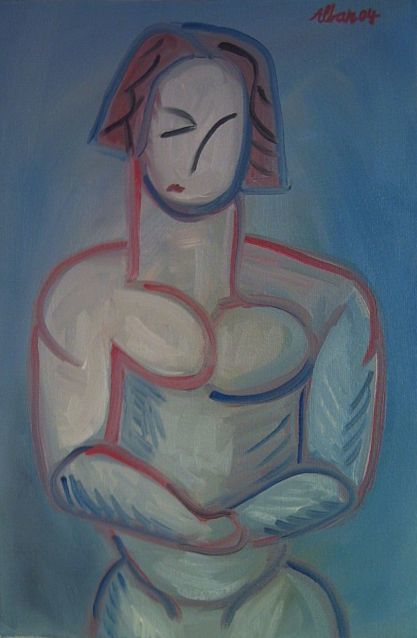Peinture intitulée "homme" par Alban Maurier, Œuvre d'art originale, Huile