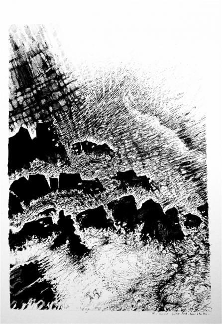 Dessin intitulée "Eclat de vague n° 2" par Jean Kerinvel, Œuvre d'art originale