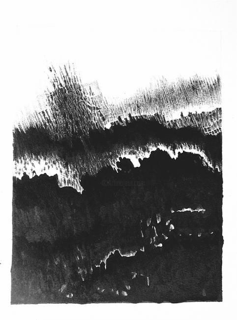 Drawing titled "Etude 1 sur le noir" by Jean Kerinvel, Original Artwork, Other
