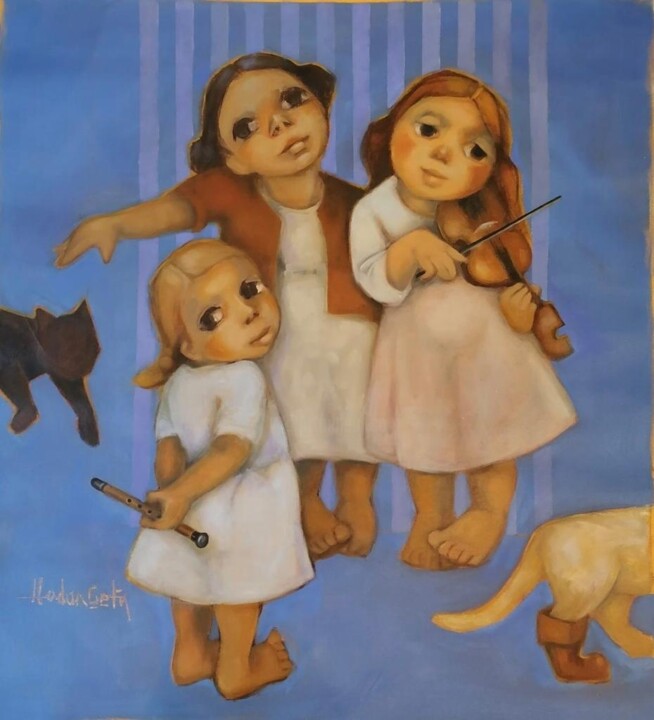 "Kız çocukları" başlıklı Tablo Galerim Sanat Galerisi tarafından, Orijinal sanat, Pigmentler