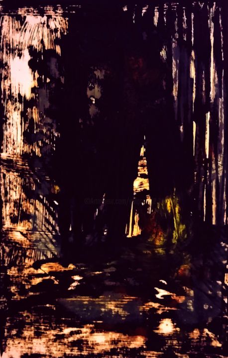 Impressões e gravuras intitulada "На лесной тропе" por Galina Gonharova, Obras de arte originais, Monotipo