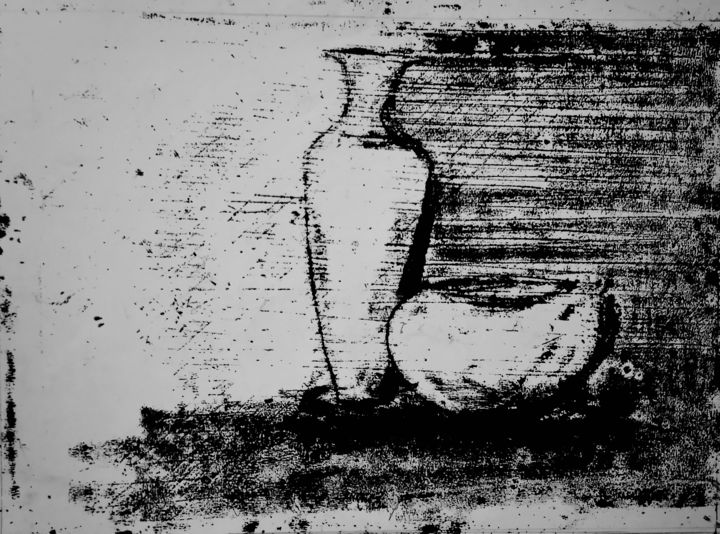 Impressões e gravuras intitulada "Две вазы" por Galina Gonharova, Obras de arte originais, Monotipo