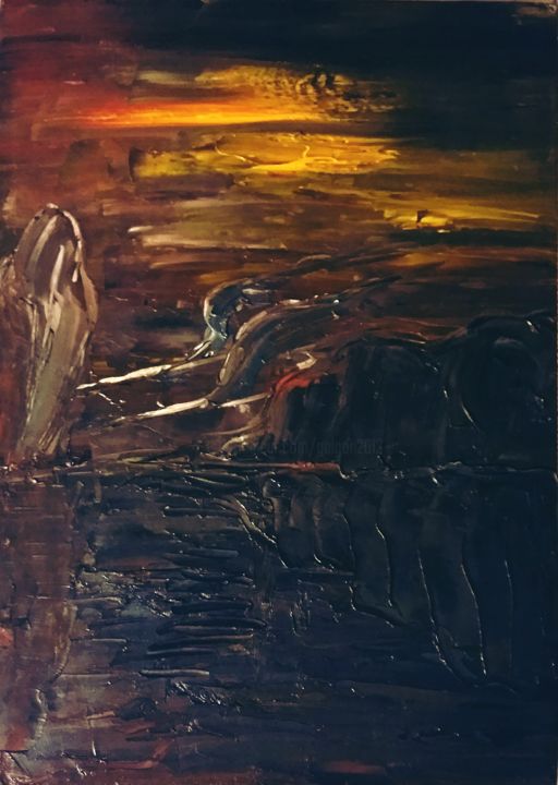 Pittura intitolato "Абстракция а7" da Galina Gonharova, Opera d'arte originale, Olio