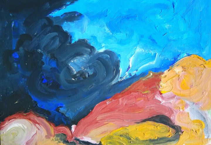 Peinture intitulée "Абстракция 2" par Galina Gonharova, Œuvre d'art originale, Tempera