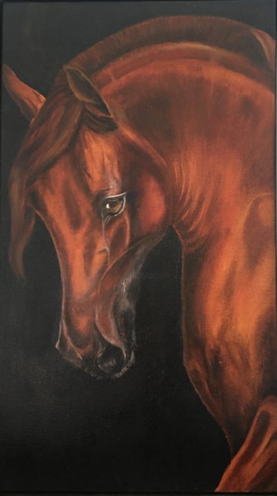 Pintura titulada "The red horse" por Viga, Obra de arte original, Oleo